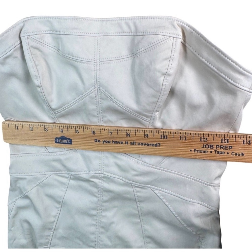 Bebe Strapless Corset Mini Dress Beige Bodycon Party Clubwear NWT Size 2